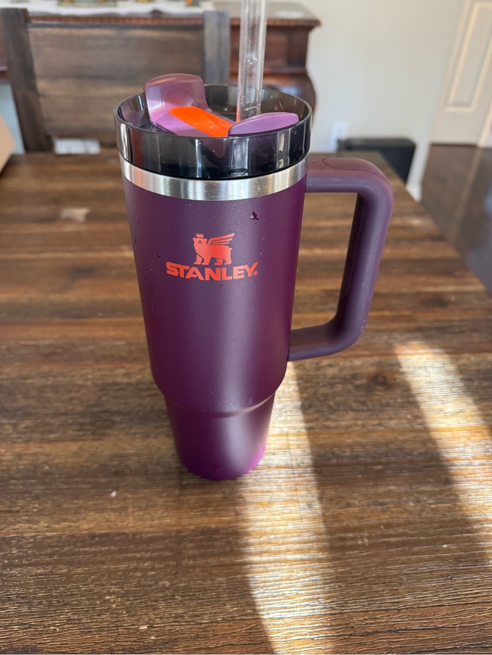 Stanley Purple Tumbler Travel Mug with Straw